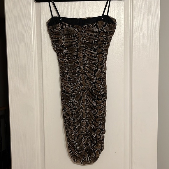 Babaton mesh ruched snakeskin mini dress - Picture 2 of 3